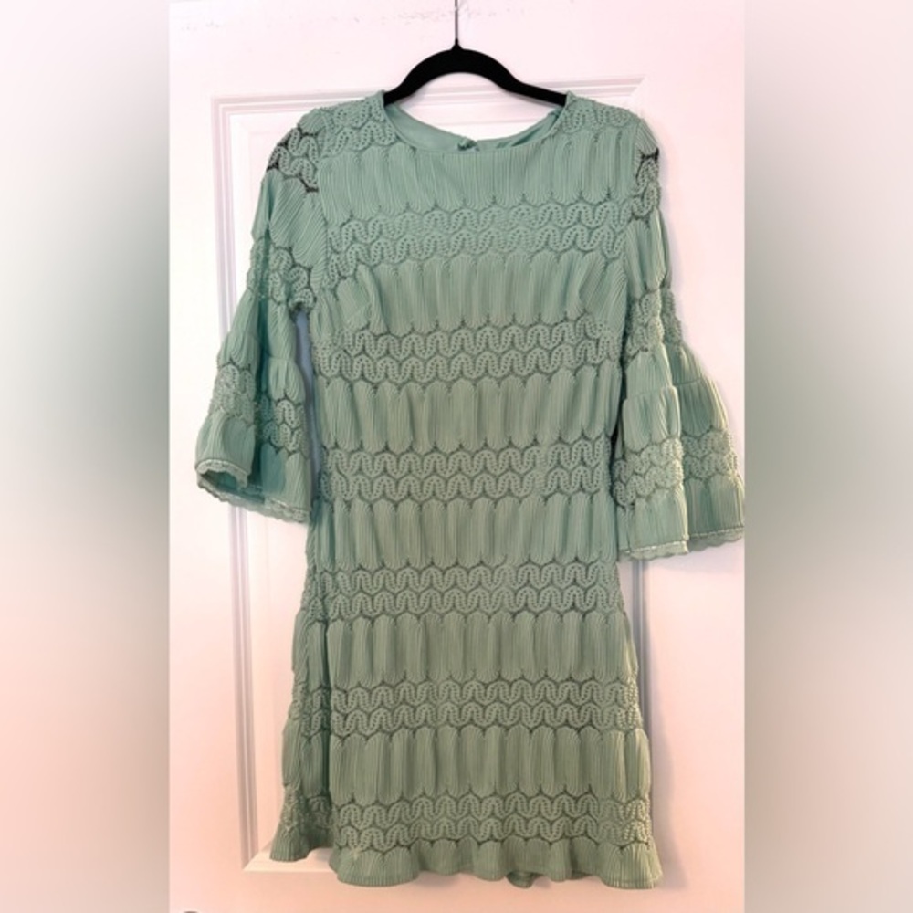 New York & Company mint Green Sheath Dress with Bell Sleeves